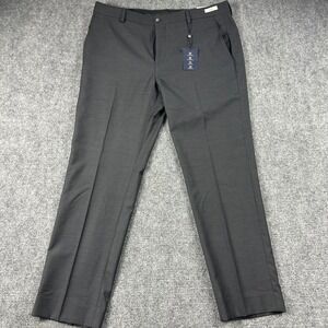Jos. A. Bank Dress Pants Mens 38x30 Charcoal Pinstripe Traveler Slim Fit Wool